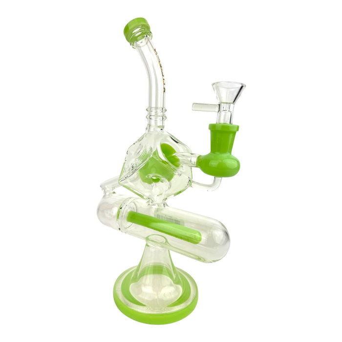 Cali Cloud X 10.5" Inline Perc Tube Square Bent Neck Water Pipe "WP14"