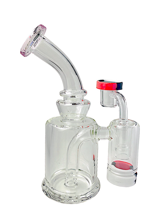 7" Bent Neck Dab Rig w/ Silicone Reclaimer Catcher Jar