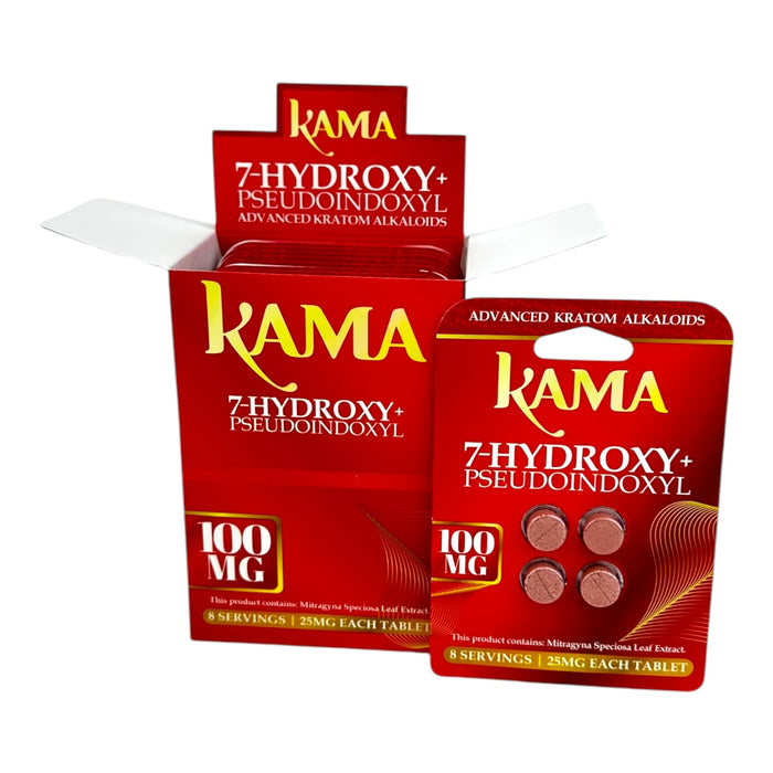 KAMA 7-Hydroxy + Pseudo Kratom Extract 100mg Tablets | 4Tab | 10pc Display