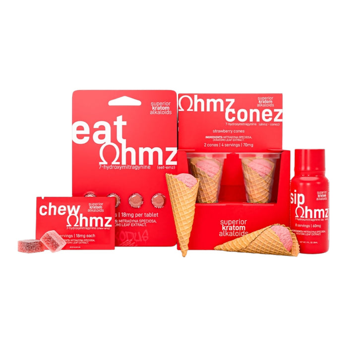 OHMZ Conez  7-OH 70 mg 2 Strawberry cones / Pack - 8Packs/ Display |10 Displays / Case