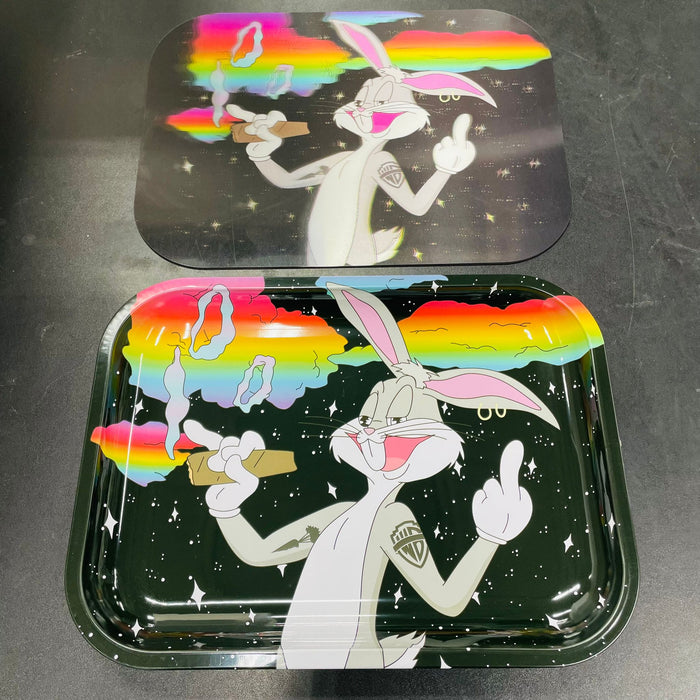 3D Large Metal Tray - Rabbit Smoking