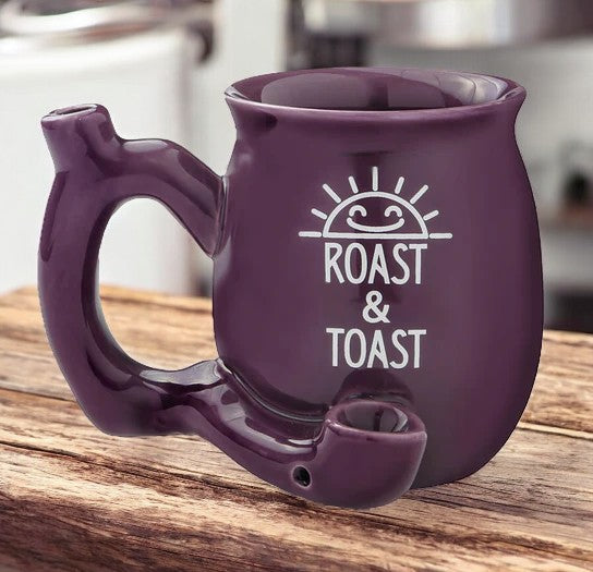 4.5" Premium "Roast & Toast" Novelty Ceramic Pipe Mug