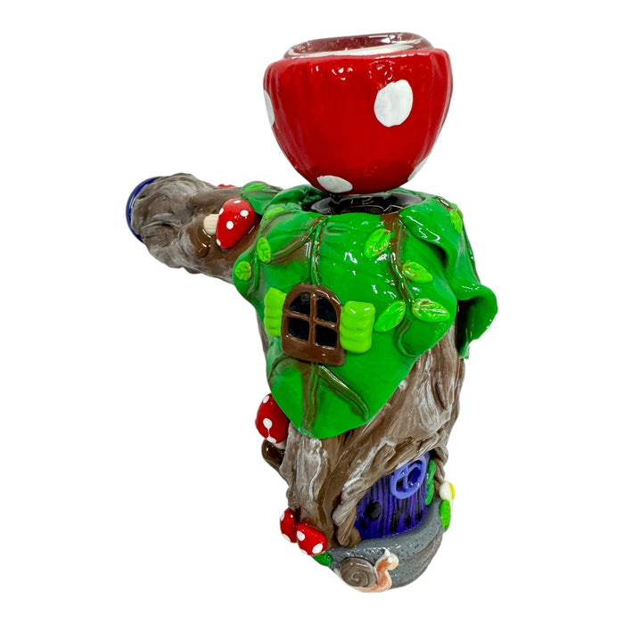 7" 3D Mushroom House Hammer Bubbler