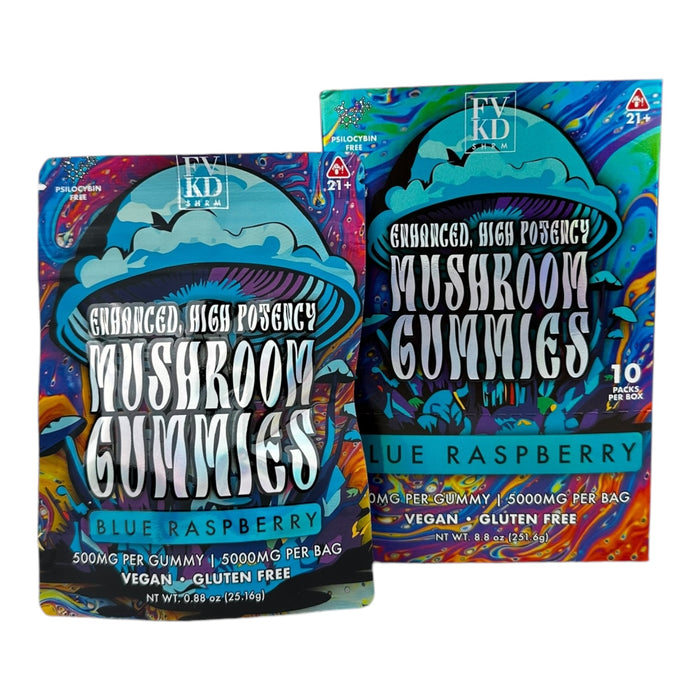 FVKD 500mg Mushroom Gummies 10 Gummies / Pack | 10 Pack / Display |10 Displays / Case