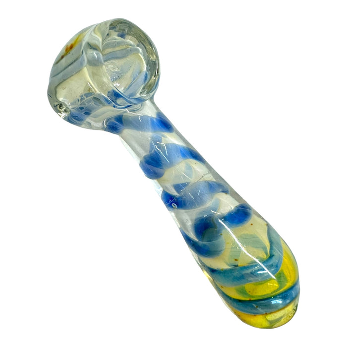 4.5 Blue Green Fumed Glass Hand Pipe