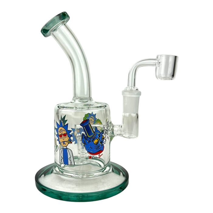 7" Clear Glass Water Pipe with  Character Decal