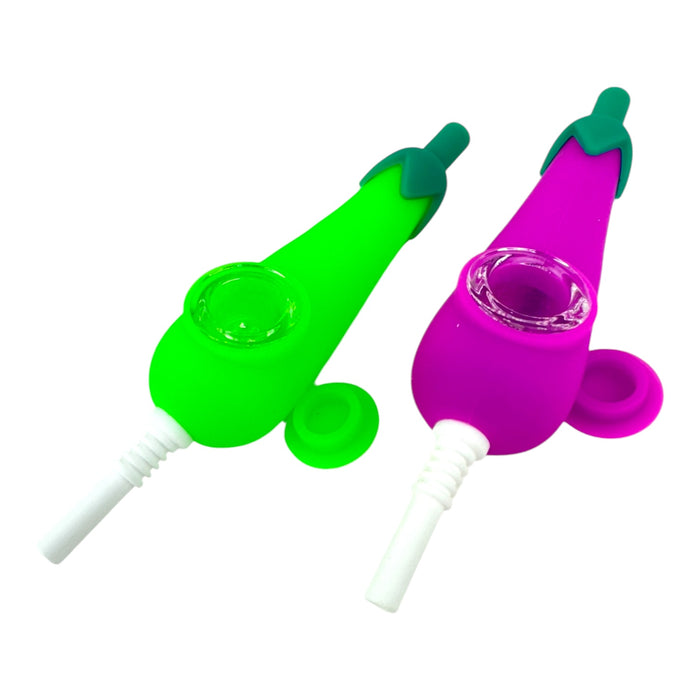 4" Egg Plant Silicone Nectar Collector Hand Pipe "SNC - 40"