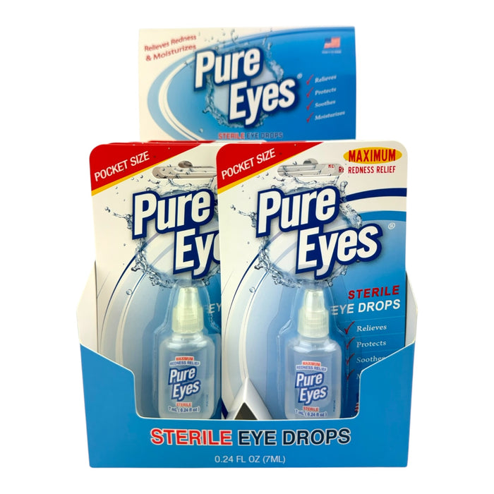 Pure Eyes Sterile Eye Drops (12pc Display)