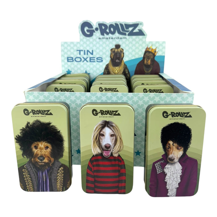 G-Rollz Storage Tin Boxes 11.5x6.5cm (15pc Display)