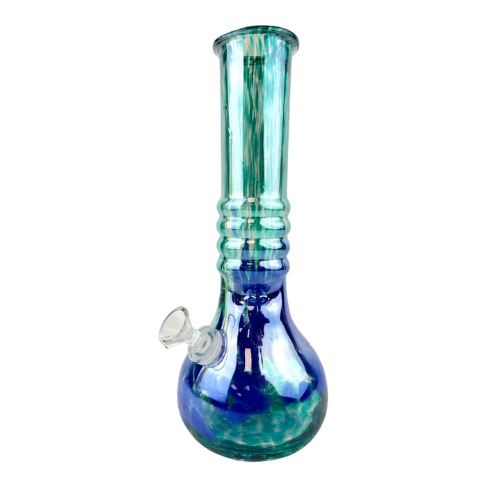 12" Chrome Ribbed Ice Catcher Soft Glass Water Pipe