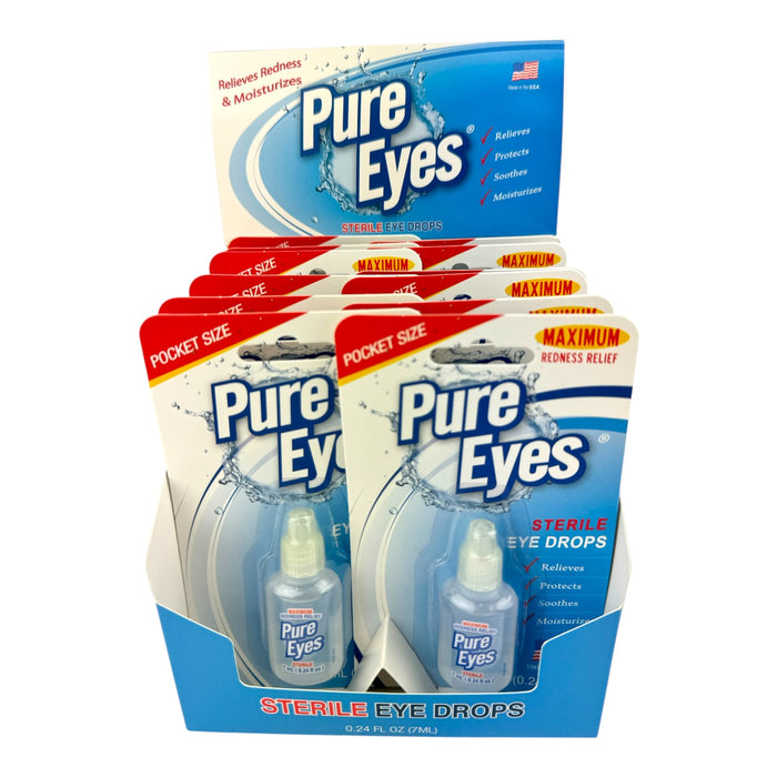 Pure Eyes Sterile Eye Drops (12pc Display)