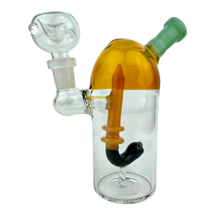 6.5" Dome Clear Color Glass Water Pipe