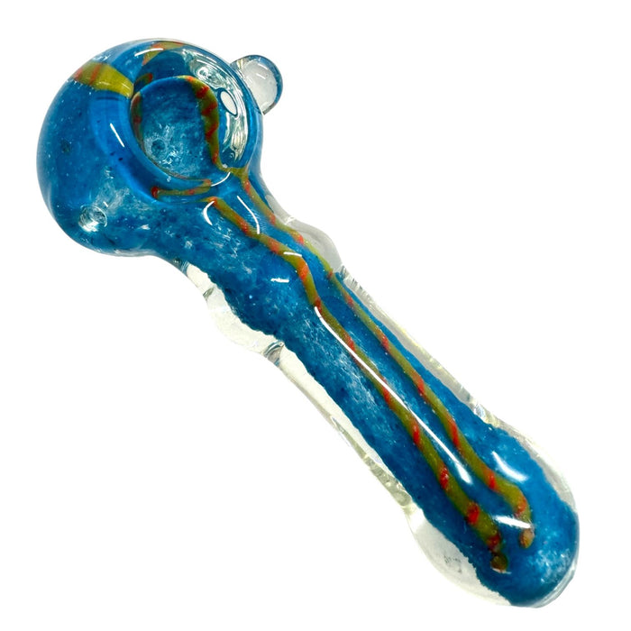 4" 2 Ring 2 Bumps Swirl Glass Hand Pipe