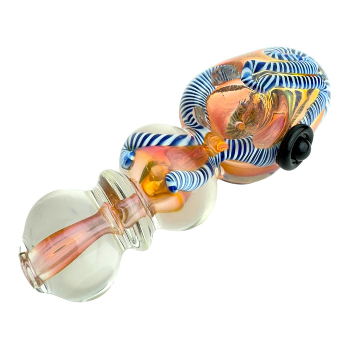 4" Fumed Single Ring Swirl Glass Hand Pipe