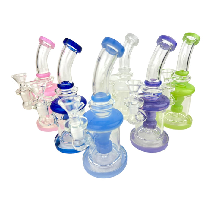 7” Color Bent Neck Cylinder Water Pipe WP-1253