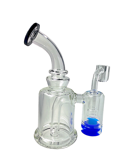 7" Bent Neck Dab Rig w/ Silicone Reclaimer Catcher Jar