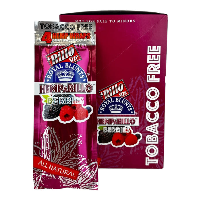 Royal Blunts HEMPARILLO Rillo Size 4 Wraps/Pouch | 15 Pouchs/Box | 30 Display/Case