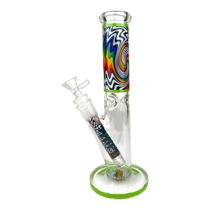 10" Wigwag Design Tall Glass Water Pipe