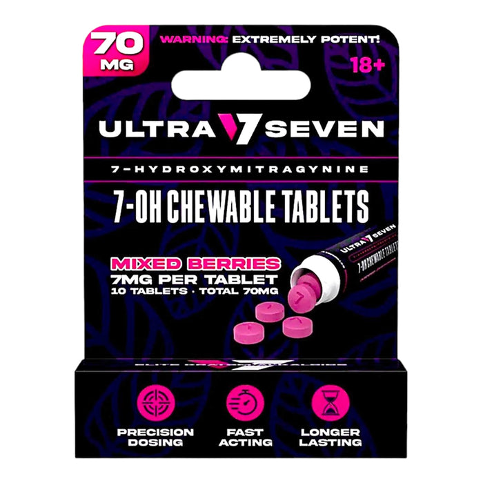 Ultra Seven 7-OH Chewable 7 mg Tablet, 10 Tablets/Pack | 6packs / Display | 30Displays / Case