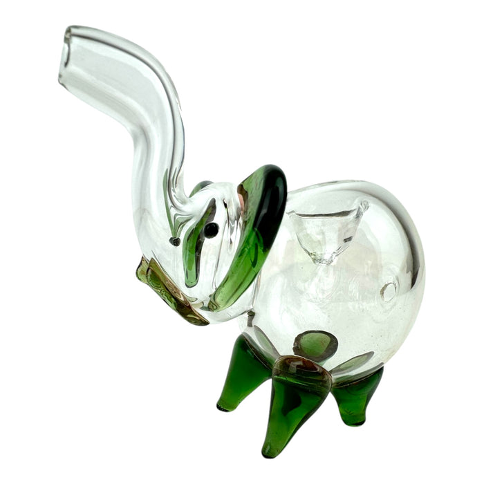 4.5" Clear Colored Elephant - Glass Hand Pipe