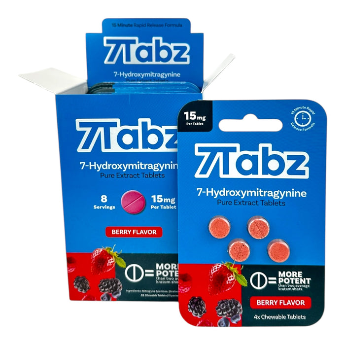 7Tabz 7-OH 15mg Tabs 4Tab-Blister Pack- 10pack Display | 20 D/Case