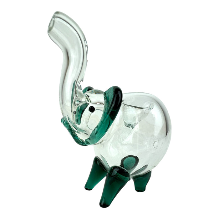 4.5" Clear Colored Elephant - Glass Hand Pipe