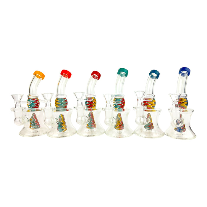 5.5" Mini Bent Neck WigWag Hourglass Water Pipe "WP-1158"