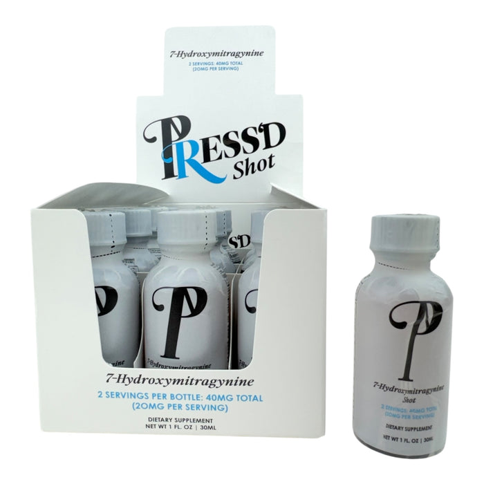 PRESS'D Shots 7-Hydroxymitragynine 40mg Bottle | 12ct Display