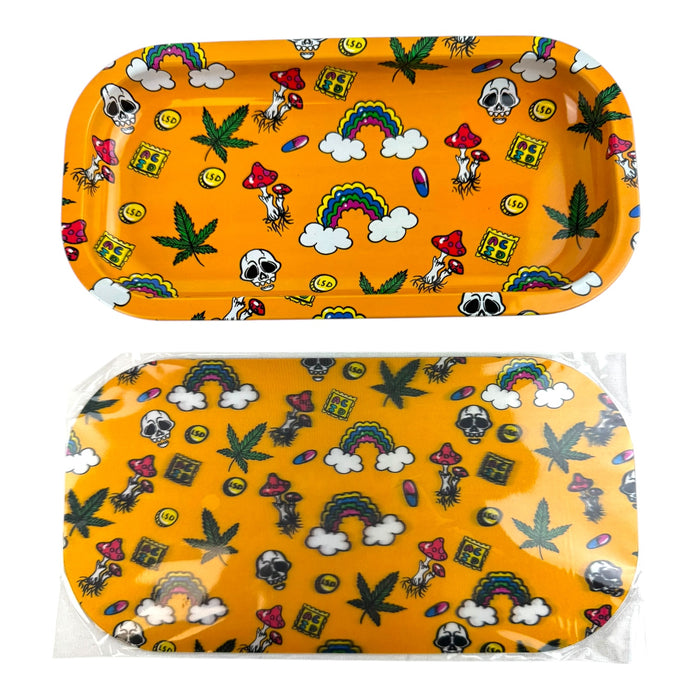 3D Small Metal Rolling Tray With Magnetic Lid 8" X 4"
