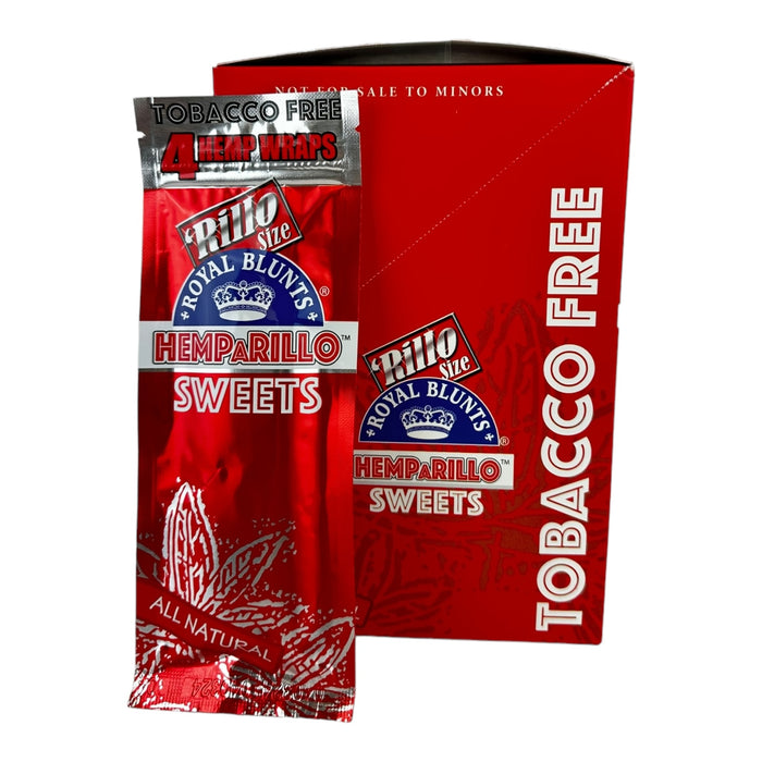 Royal Blunts HEMPARILLO Rillo Size 4 Wraps/Pouch | 15 Pouchs/Box | 30 Display/Case