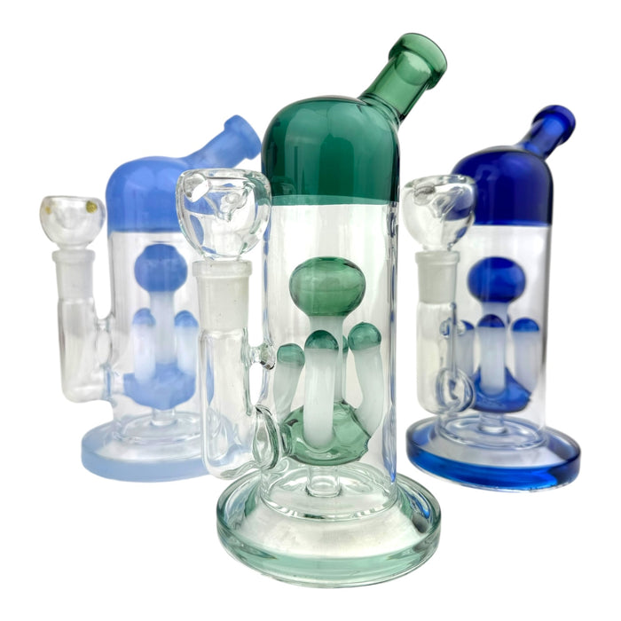 8” Dome Mushroom Perc Glass Water Pipe (Assorted Colors)