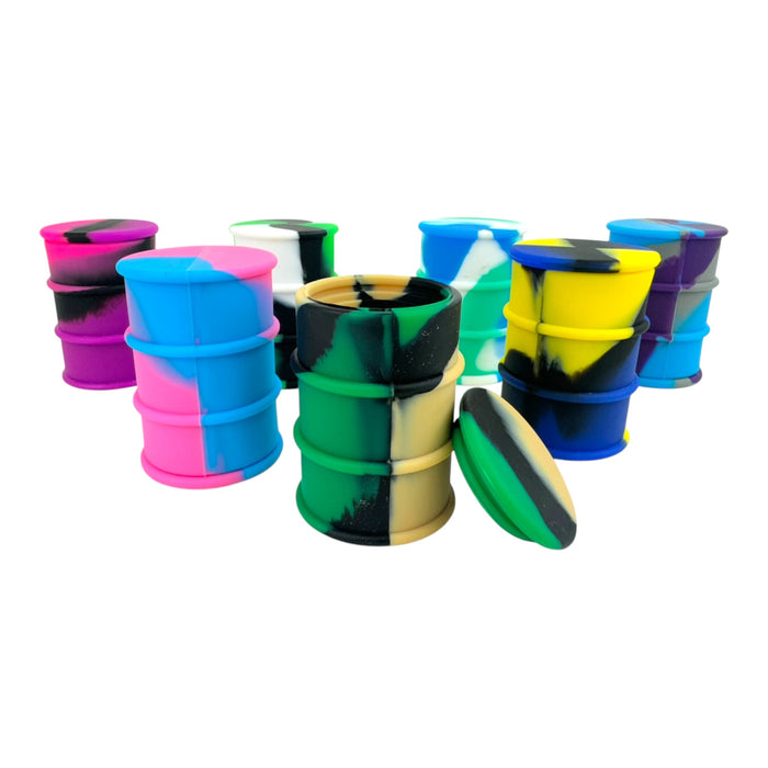 Oil Barrel Silicone Jar (Assorted Colors)