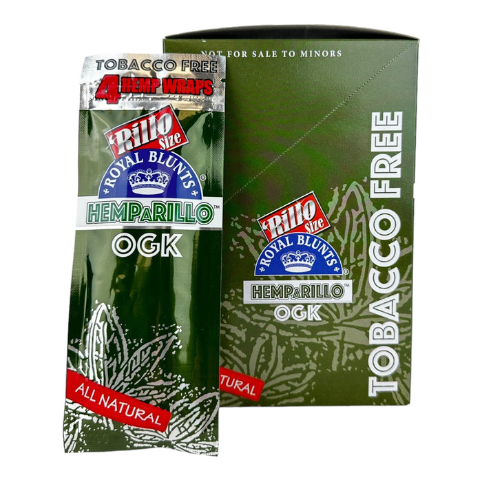 Royal Blunts HEMPARILLO Rillo Size 4 Wraps/Pouch | 15 Pouchs/Box | 30 Display/Case