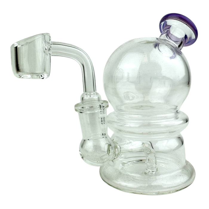 4.5" Round Globe Glass Water Pipe w/ Quartz Banger