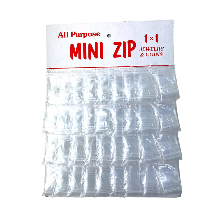 All Purpose Mini Zip Clear Plastic Baggies Display