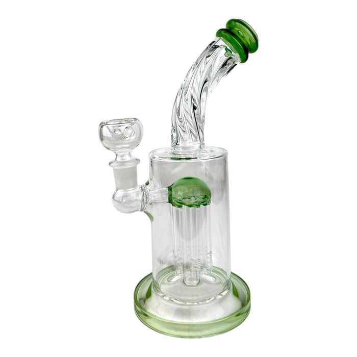 8.5" Bent Neck Twist Tree Perc Glass Water Pipe