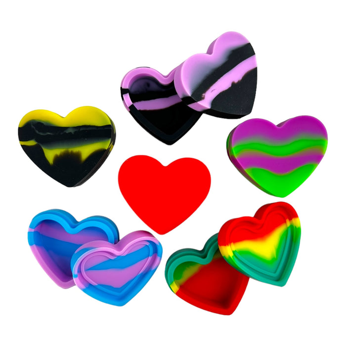 SILICONE Container Heart Shape - Assorted Colors – SmokeTokes