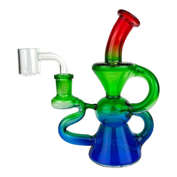 6.5" Recycler Rasta Glass Dab Rig