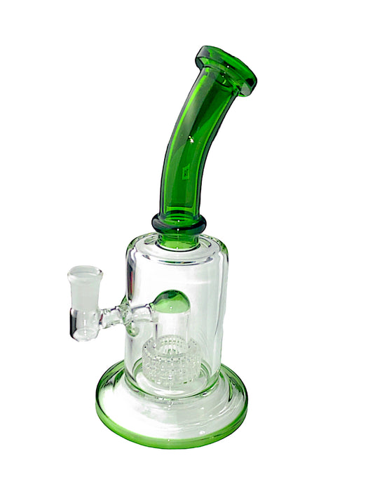 8" Bent Neck Matrix Perc Glass Water Pipe w/ Bowl