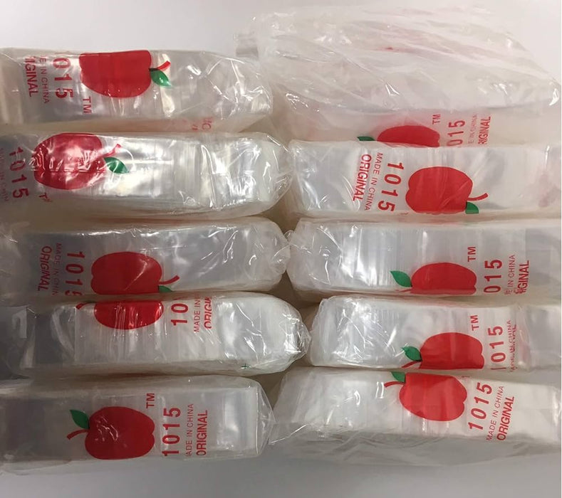 Apple 1015 Clear Plastic Ziplock Baggies (1,000 Bags)