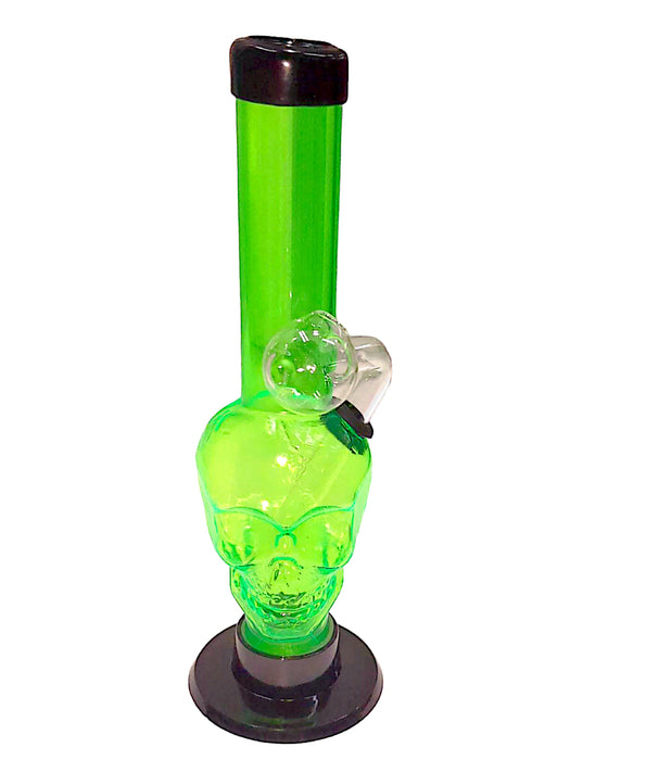 8" Skull Straight Neck Acrylic Water Pipe