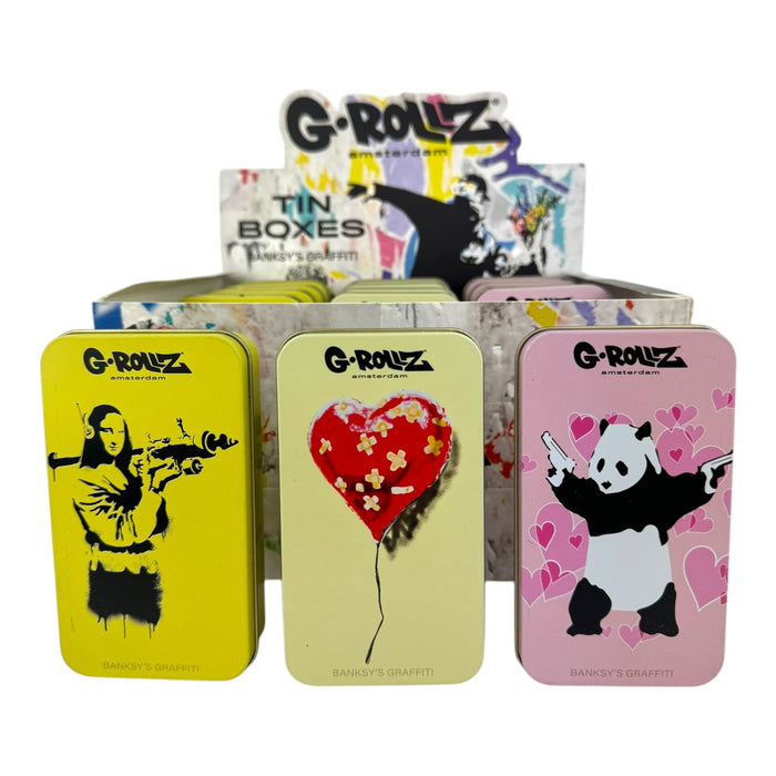 G-Rollz Storage Tin Boxes 11.5x6.5cm (15pc Display)