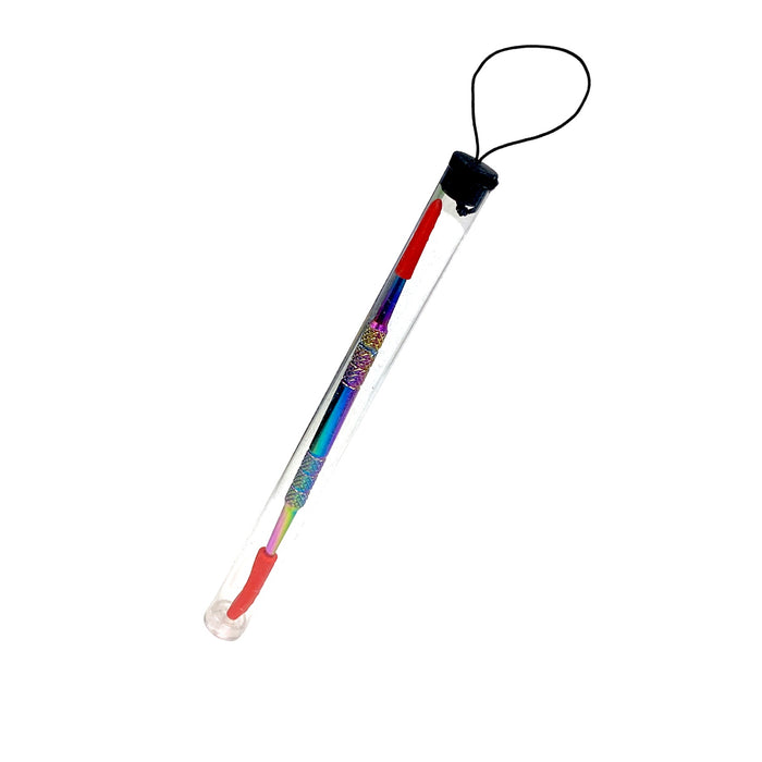 Rainbow Anodized Stainless Steel Dabber With Plastic Tube & Silicone Sleeves