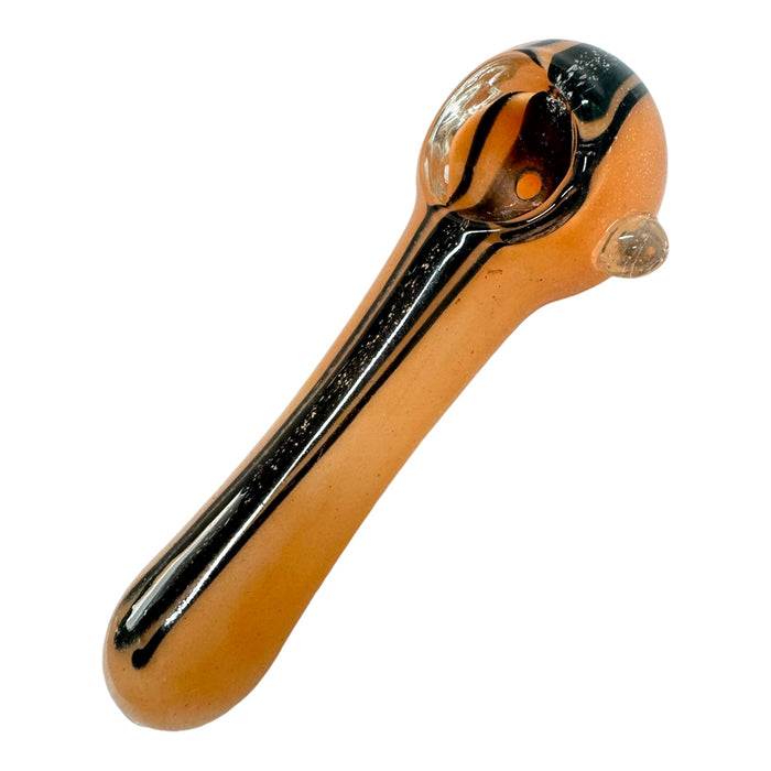 5" Colored Wigwag Dichro Stripe Glass Hand Pipe