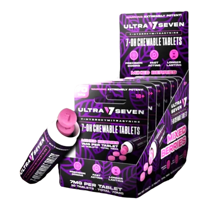 Ultra Seven 7-OH Chewable 7 mg Tablet, 10 Tablets/Pack | 6packs / Display | 30Displays / Case