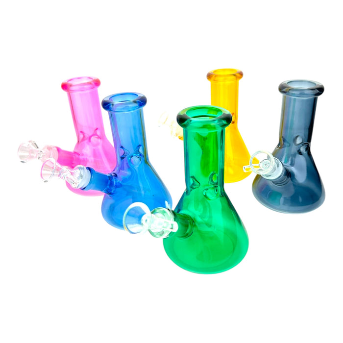 6" Mini Color Glass Beaker Water Pipe