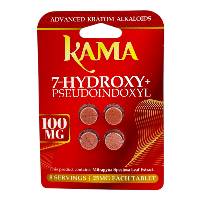 KAMA 7-Hydroxy + Pseudo Kratom Extract 100mg Tablets | 4Tab | 10pc Display