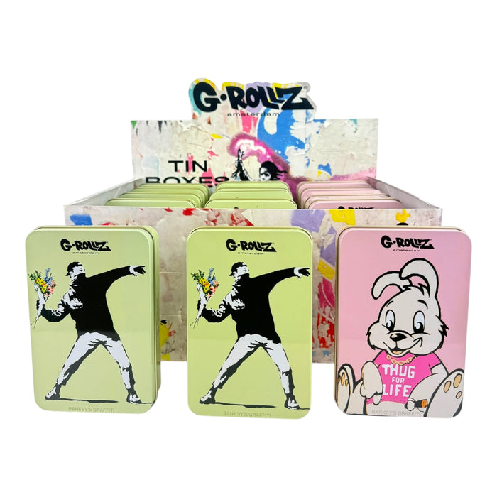 G-Rollz Storage Tin Boxes 13x8.4cm (15pc Display)