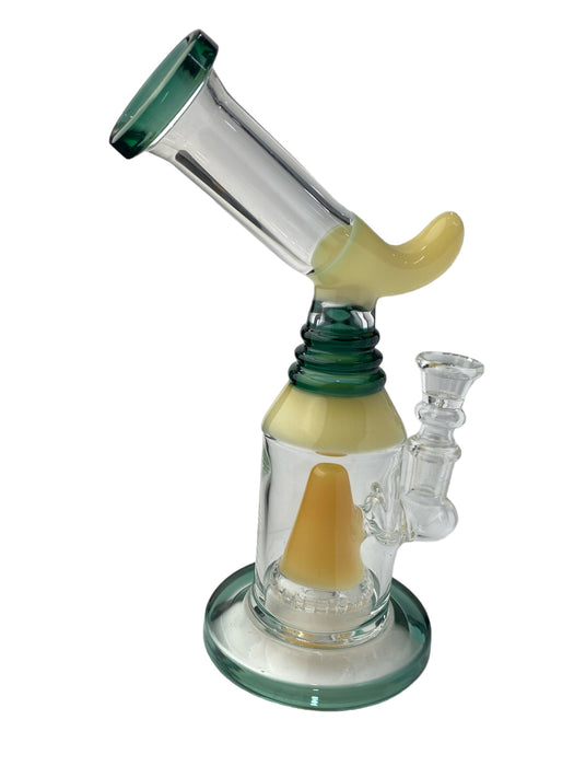 8.5" Bent Colored Recyclers Glass Water Pipe