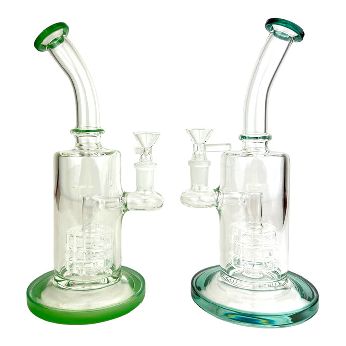 10" Curve Neck Percolator Glass Water Pipe